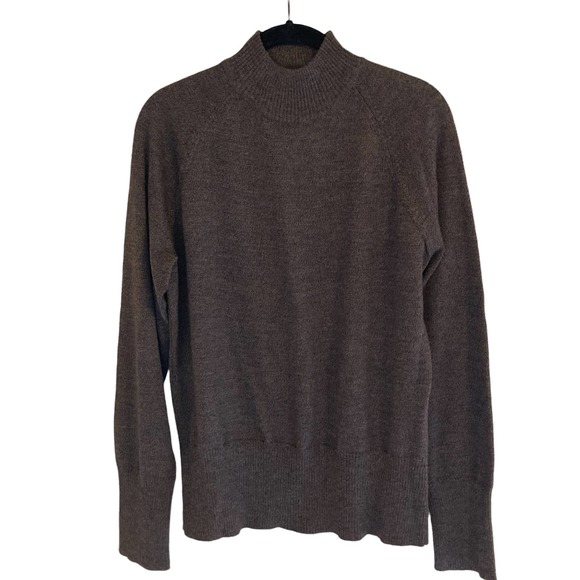 Mock Neck Extra Fine Italian Merino Wool Sweater - Picture 1 of 8
